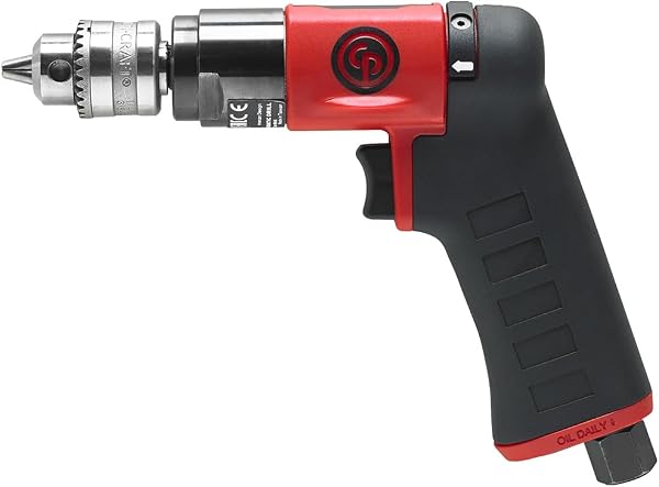 Chicago Pneumatic CP7300RC - Air Power Drill, Power Tools & Home Improvement, Reversible, 1/4 Inch (6.5 mm), Keyed Chuck, Pistol Handle, 0.31 HP / 230 W, Stall Torque 1.9 ft. lbf / 2.6 Nm - 2800 RPM - 1