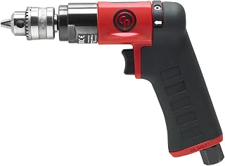 Chicago Pneumatic CP7300RC - Air Power Drill, 1/4 Inch (6.5 mm), Reversible, Keyed Chuck, Pistol Handle, 0.31 HP / 230 W, Stall Torque 1.9 ft. lbf / 2.6 NM, 2800 RPM, Home Improvement