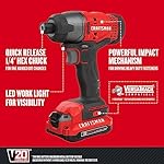 CRAFTSMAN 20V MAX Impact Driver Kit, 1/4 Inch, 2,800 RPM, LED Work light, Battery and Charger Included (CMCF800C1) - Image 2
