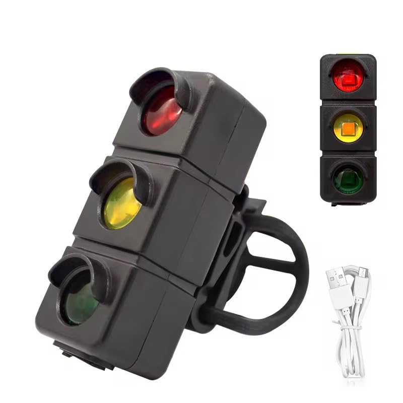 USB Rechargeable Bicycle 50 LM Traffic Light Tail Light, 7 Brightness Modes, LED Waterproof, 6.7 x 2.5 x 2.1 cm
