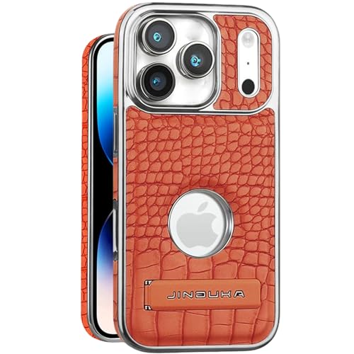 Coque style crocodile iPhone 17 Air pour homme d'affaires élégant et actif teinte orange