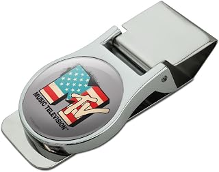 GRAPHICS & MORE MTV American Logo Satin Chrome Plated Metal Money Clip