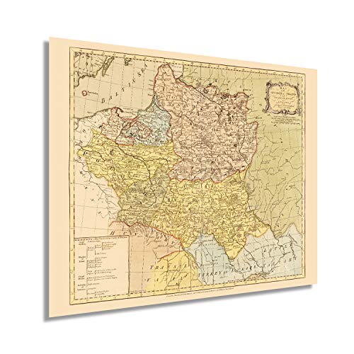 Vintage map of Poland