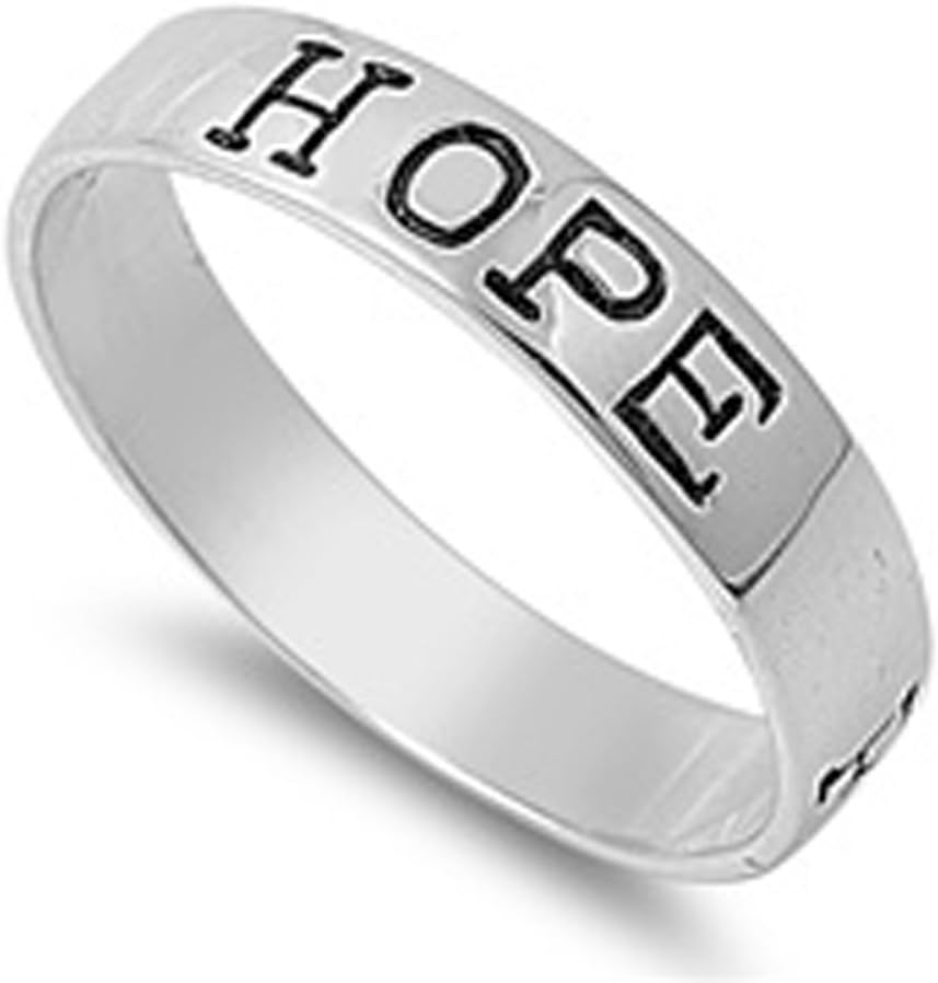 Sterling Silver Faith Love Hope Band Purity Promise Ring Designer 925 Sizes 4-13