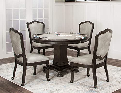 Sunset Trading Vegas Game And Dining Single Chair, Casters, Gray #TOP3