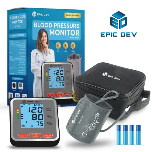 Digital Blood Pressure Monitor - Automatic Upper Arm Blood Pressure Monitor - Automatic Digital Machine With Uppre Arm Adjustable Large Cuff, Large Backlit Lcd Digital Display #TOP6