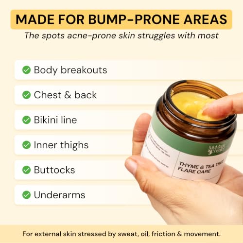 MyMagicHealer Breakout-Prone Skin 2-Step Routine – Thyme & Tea Tree Flare Care for Body Breakouts | Drawing Salve for Chest, Back & Bump-Prone Areas | Natural Ingredients image 5