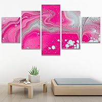 SIGNWIN 5 Panel Canvas Wall Art Abstract Closeup Digital Art Modern Artwork for Home Decorations Ready to Hang - 60