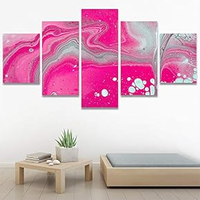 SIGNWIN 5 Panel Canvas Wall Art Abstract Closeup...