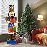 COSTWAY Cascanueces Navidad Grandes 185cm, Decoración Navideño Interior y Exterior