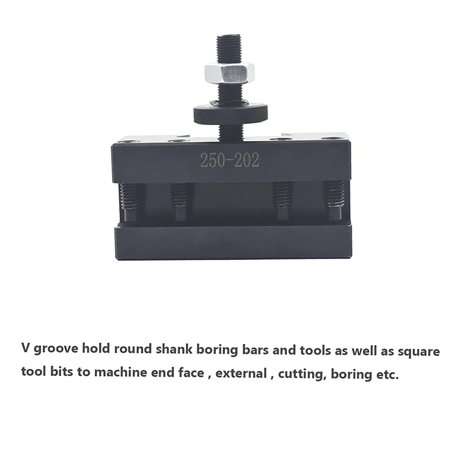 Portaherramientas de Torno 250-202, Cambio Rápido de Alta Precisión Portaherramientas CNC Accesorios de Torneado Acero Carbono para Torno Swing 10-15 Pulgadas, 2 Paquetes
