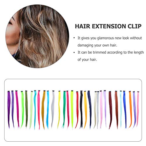 FRCOLOR 30Pcs Clipe Colorido Em Extensões de Cabelo Destaques Do Partido Clipe Em Extensões de Cabel