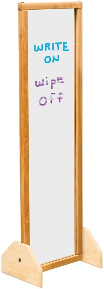 Kaplan Early Learning Bi-Directional Acrylic Mirror with Hardwood Frame and Removable Legs, Freestand or Wall Mount