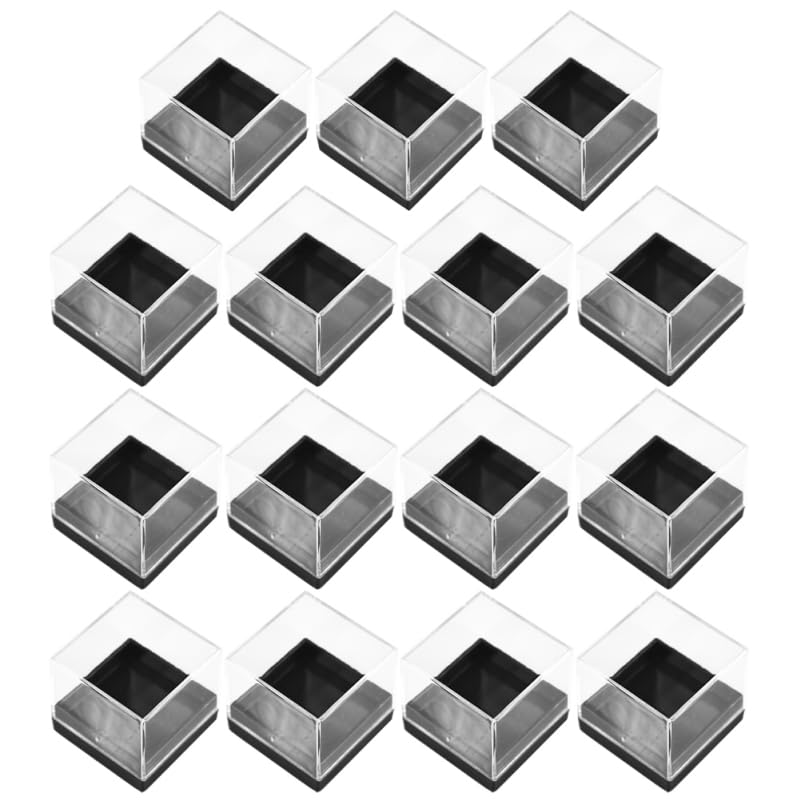 DEARMAMY 15 vitrinas transparentes para muestras, caja de protección para escaparate transparente, caja de exhibición mineral para coleccionables, figuras de acción, piedra mineral