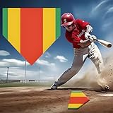 Fecovanti Baseball & Softball Home Plate, Colorful Non-Slip Mat for Pitching and Hitting Practice, Official 17”Size Baseball Zone Training Plate, Portable Indoor Outdoor Pitchers Plate
