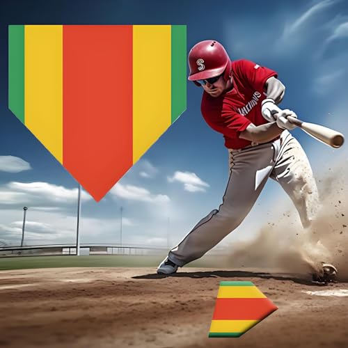 Fecovanti Baseball & Softball Home Plate, Colorful Non-Slip Mat for Pitching and Hitting Practice, Official 17”Size Baseball Zone Training Plate, Portable Indoor Outdoor Pitchers Plate
