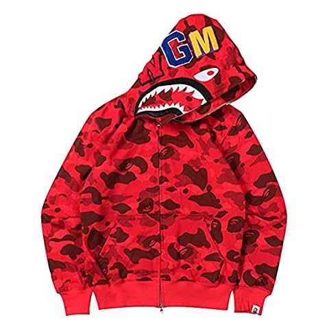 LIAOPUFUS Sudadera Bape Shark con Capucha Hombre Pullover Deportivo de Moda Estampada Cover