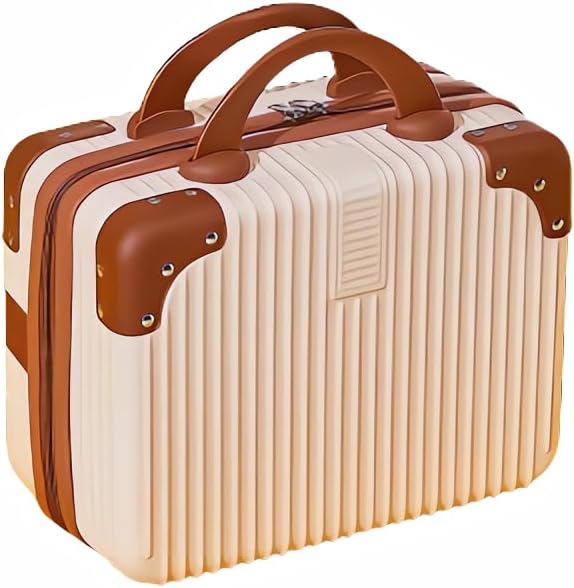 Portable Makeup Travel Briefcase, 12.6 Inch, Pressure-proof ABS, Hard Shell Cosmetic Case for Travel, Camping, Women, Girl (Red)