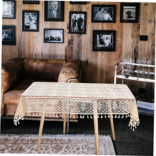 Nappe pastoral coton tricoté SHOWERORO avec franges pour table - 7