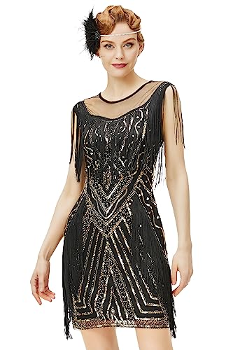 Amazon.com: BABEYOND 1920s Gatsby Long Fringe Flapper Dress
