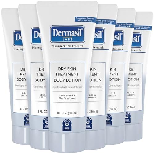 Dermasil Body Lotion, Dry Skin Treatment, 6-Pack – Non-Greasy, Fast-Absorbing, Fragrance-Free Lotion, Cruelty-Free, 8 Oz Ea