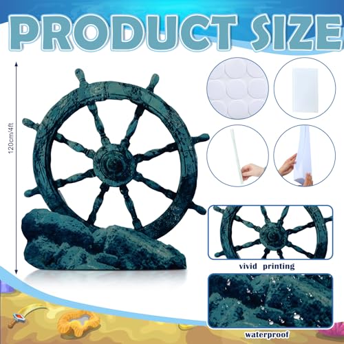 Image of DoubleFill 4 ft Ship Wheel Cardboard Cutout Pirate Nautical Party Decorations Stand up Large Shipwreck Captain Wheel Photo Props for Nautical Pirate Party Home Outdoor Decor