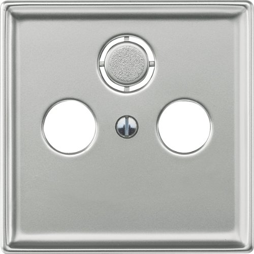 Preisvergleich Produktbild Merten 294146 Zentralplatte für Antennensteckdosen, Edelstahl, System Fläche