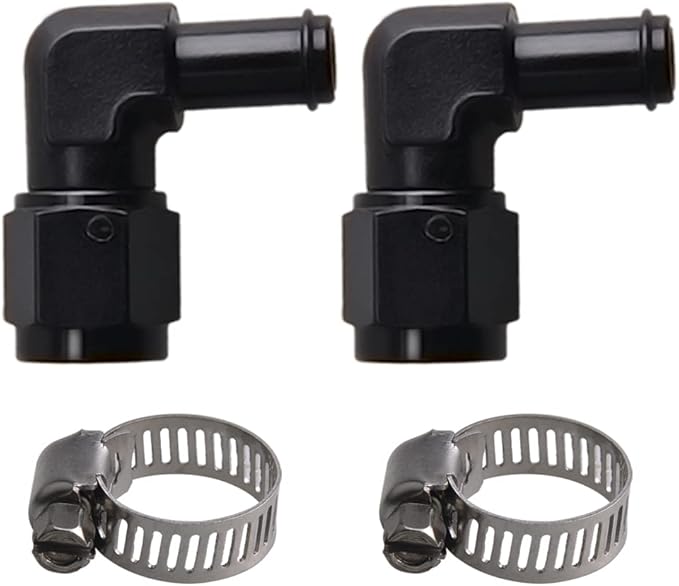 RaceFlux 90-Degree 3/8" Hose Barb To O-Ring Adapter Fitting, 3/8" Hose Barb To -6AN O-Ring - Foto 5