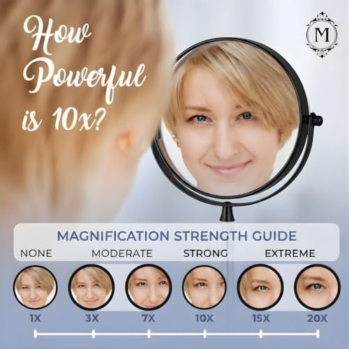 Espejo de maquillaje redondo doble cara 15 pulg alto miniatura 5
