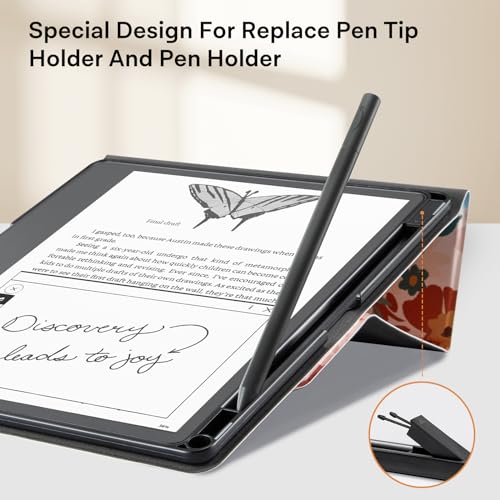 Image of CoBak Stand Case for Kindle Scribe - Premium Folio Leather Cover with Pen Holder, Auto Sleep /Wake - Compatible with 10.2 Inch Kindle Scribe (2022 /2024 Release)