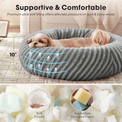 Pawk Extra Large Donut Dog Bed-XL Dog Bed Machine Washable, Calming Round Doughnut Bed Plush Provide Support for All Joints, 92x92x26cm - Image 6