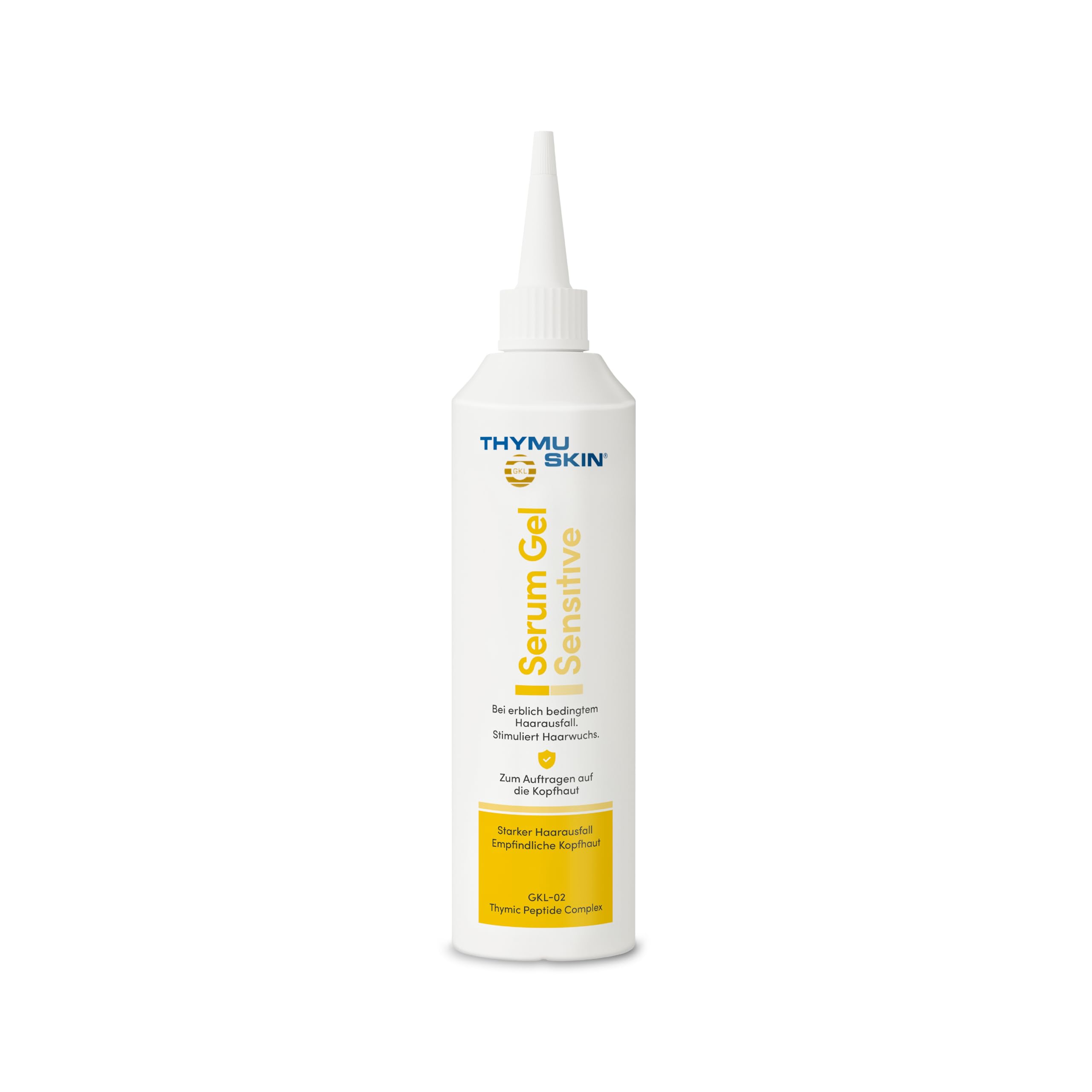 THYMUSKIN Sensitive Serum Gel (1 x 200 ml) | Serum zur Anwendung bei diffusem Haarausfall und kleinen, kahlen Stellen. Stimuliert den Haarwuchs
