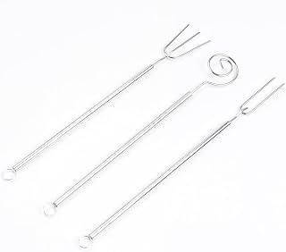 3-Piece Stainless Steel Chocolate Dessert Fork Set, Creative Chocolate Candy Dipping Tool, Includes 1 Two-Prong, 1 Spiral, and 1 Three-Prong Fork, Baking Decoration for Home Use