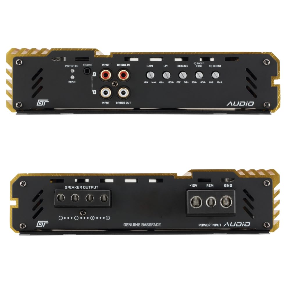 KIT SET PER BASS FACE GT AUDIO GT500/X1D 1 amplificatore 1 canale monofonico, classe d, 1 x 500 watt rms a 1 ohm, con eq boost 0 / +12 db, per subwoofer, auto, 1 pezzo + accessori omaggio