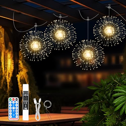 Lumières de feu d'artifice rechargeables avec télécommande 8 modes