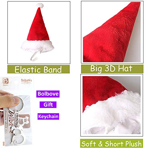 Bolbove Adjustable Pet 3D Christmas Santa Hat for Medium to Large Dogs Holiday Red (Large) - Image 6