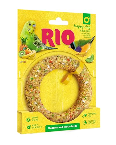 RIO Happy Ring für Wellensittiche und exotische Vögel | Doppelpack | 2 x 80 g | Ergänzungsfuttermittel Snack | Zur Beschäftigung und zur Förderung des natürlichen Verhaltens