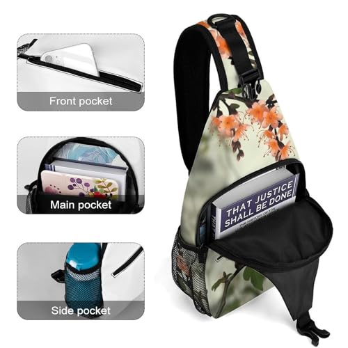 Bolso bandolera floral para trekking y uso casual unisex miniatura 4