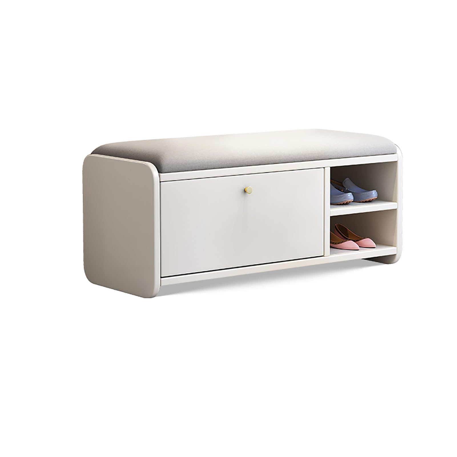 WJFTODAY Shoe Storage Bench with Flip Drawers Padded Seat Cushion Perfect for Entryway Hallway Bedroom & Closet nization Stylish & Functional Furniture