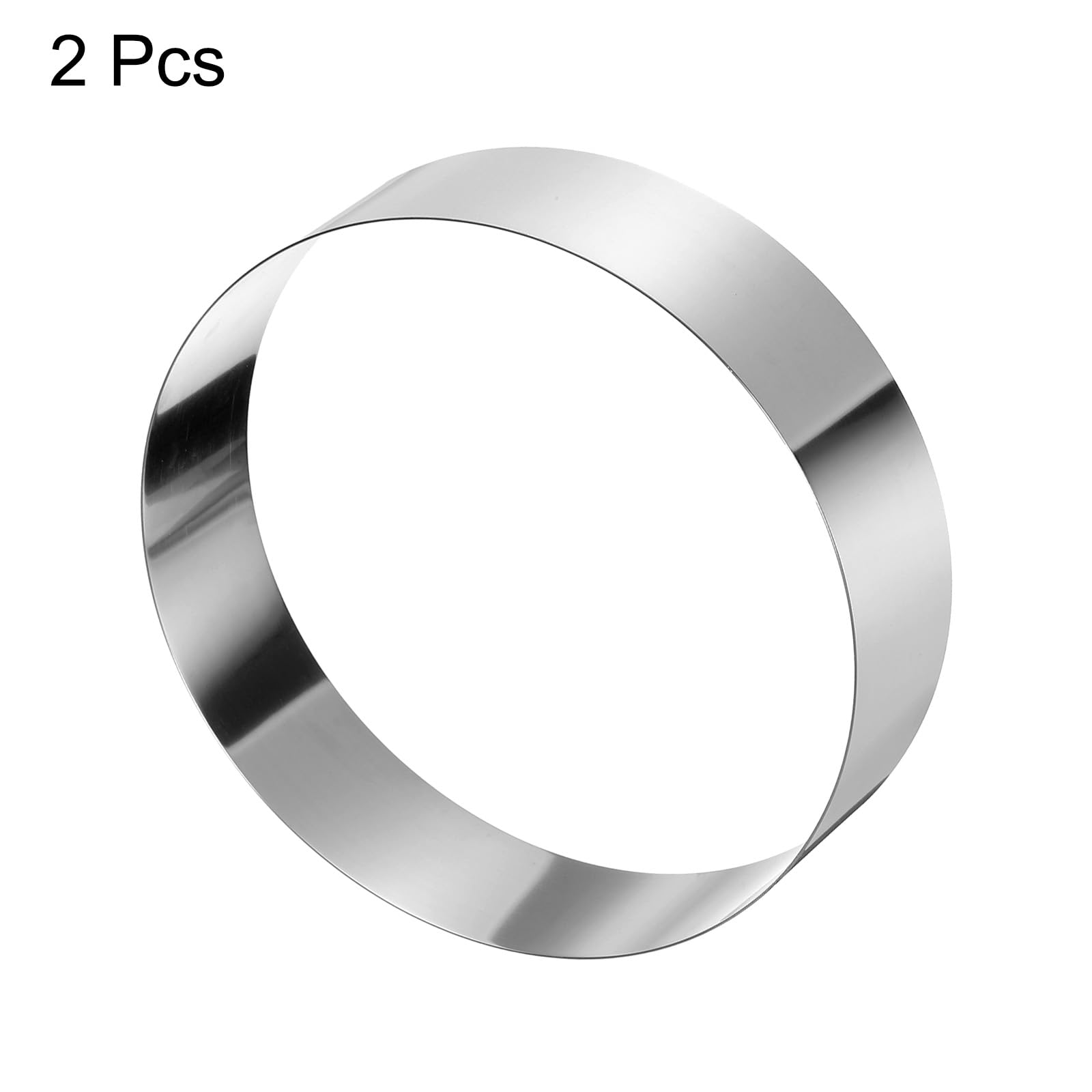 QUARKZMAN 2Pcs Anillo Redondo para Pastel de 9 x 2" de Acero Inoxidable sin Costuras Recubrimiento de Espejo para Repostería y Postres Herramienta para Hornear y Cocinar
