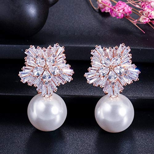 Boucles d'oreilles fleurs de neige en perles blanches le cadeau de Noël idéal pour elle