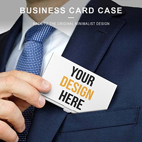 Custom Business Card Case, Personalized Add Text/Image/LOGO Design Business Card Holder ,Slim Aluminum Pocket Name Card Case Organizer for Men Women 3.7 x 2.2 Inch3