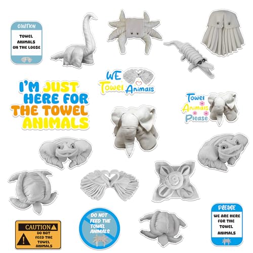 Towel Animals Cruise Door Magnets - Wxiben 18PCS Sea Ocean Cruise Door Decorations Magnetic Funny Animals Cruise Ship Door Decorations Magnet Stickers for Carnival Cabin Refrigerator Decor
