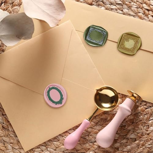 URROMA 3 Stück Vintage-Feuermal-Stempelkopf, 3D-Bilderrahmen, Wachssiegel-Stempel, Prägestempelköpfe für Hochzeitseinladungen, Geschenkverpackungen, Umschläge, Scrapbooking