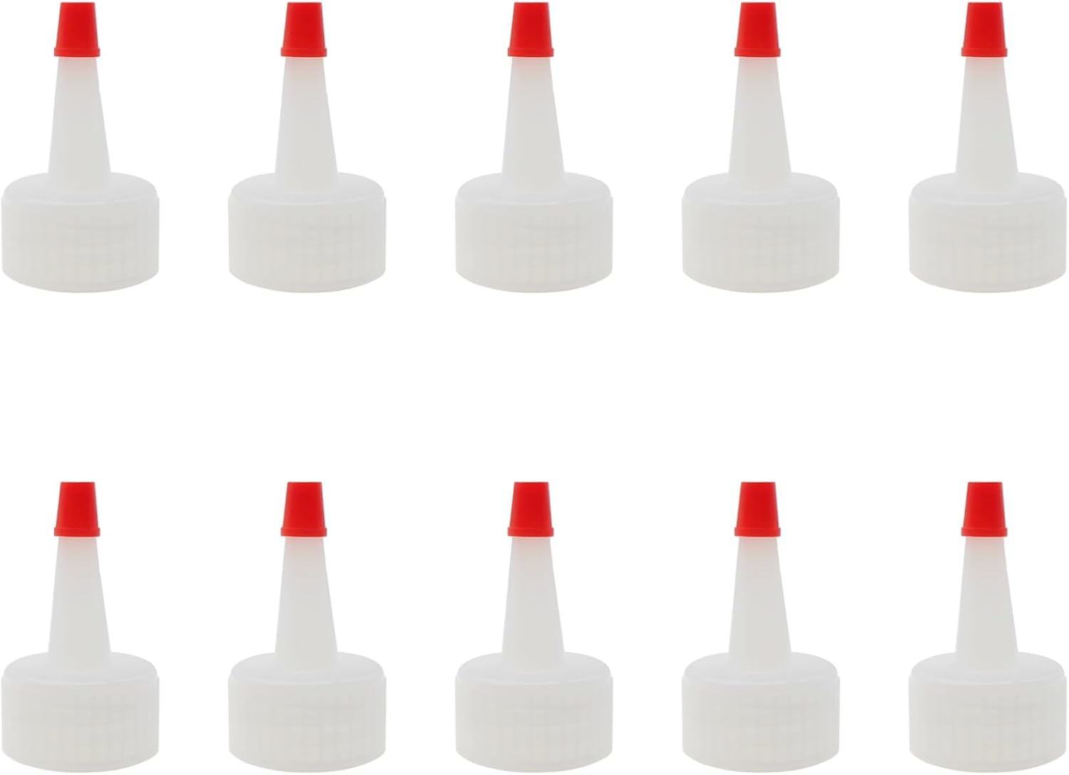 10 PCS Squeeze Bottle Lids 28/410 Red Tip Cap Plastic Bottle Dispensing Caps for Plastic Squeeze Bottle