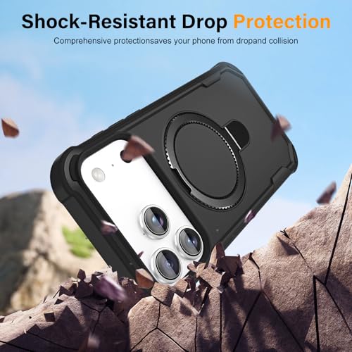 HIGLYCASE Compatible with iPhone 17 Pro Max Case with Invisible Magnetic Kickstand [Compatible with MagSafe] [10-FT Military Drop Protection] Slim Hard Back Soft Edge Phone Cover 6.9 Inch, Black by HIGLYCASE - Used condition - Image 3
