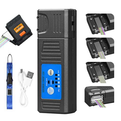 2-piece kit Fiber optical thermal stripper M8 & fiber optical cleaning clip compatible with bare fiber/bundle and ribbon fiber for 1-48 core dual heating mode and 8-level temperature regulation.