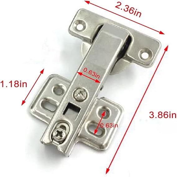2 Pieces of 90-Degree Blind Corner Cabinet Hinges, Soft-Close Concealed Hinges for Frameless cabinets (4 Holes)