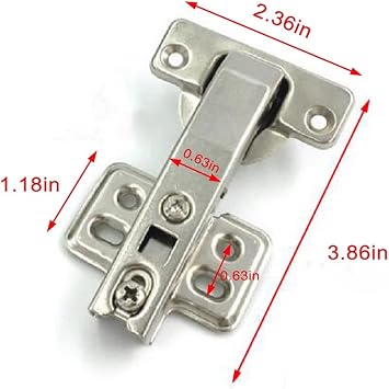 2 Pieces of 90-Degree Blind Corner Cabinet Hinges, Soft-Close Concealed Hinges for Frameless cabinets (4 Holes)