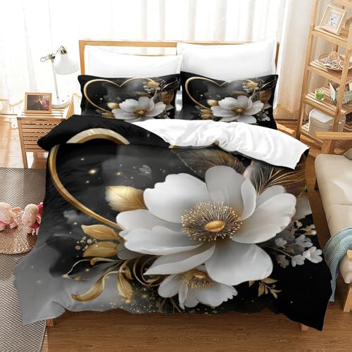 Parure de lit king 220x240cm effet 3D finitions premium